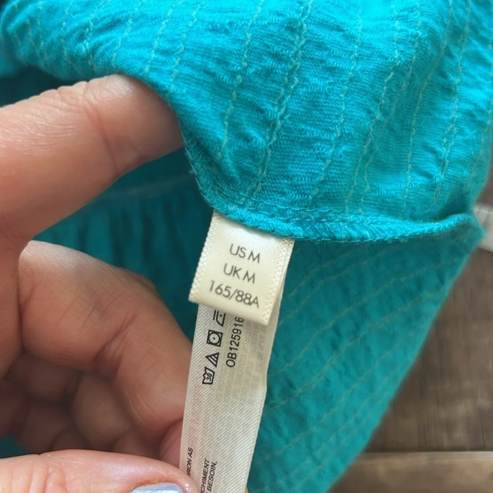 Free People Teal Hudson Mini Dress Size Medium - Picture 9 of 10